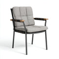 Silla de jardín metal y cuerda 60x58x88 cm - gris - estilo moderno apta para exterior