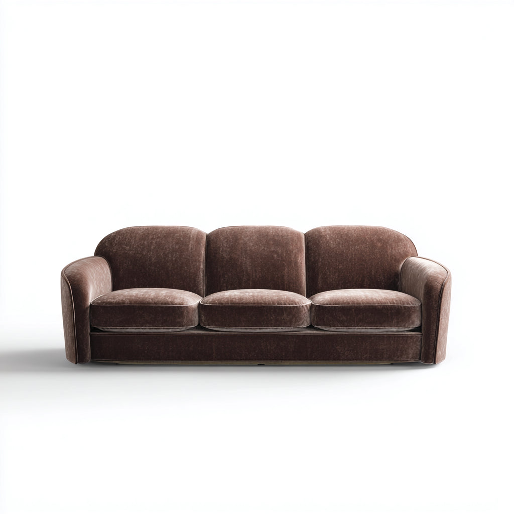 Sofá de 3 plazas-terciopelo-188x88x90 cm-marrón-estilo moderno acogedor