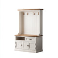 Percheros madera 100x45x185 cm - blanco-madera - diseño clásico