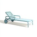 Tumbona de jardín metal 192x63x89 cm - azul claro - diseño ajustable