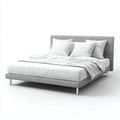 Cama matrimonial tapizada en tela 200x180x95 cm - gris claro - diseño moderno - apta para dormitorio
