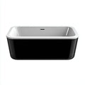 Bañera acrílica 170x75x58 cm - negro-blanco - adecuada para baño - diseño moderno