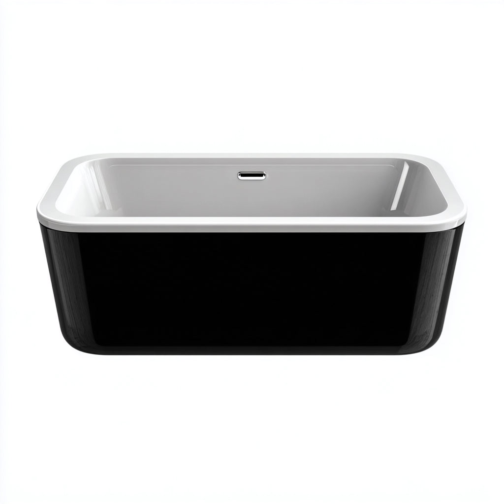 Bañera acrílica 170x75x58 cm - negro-blanco - adecuada para baño - diseño moderno