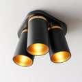 Lámpara de techo - metal - 26x18 cm - negro-dorado - diseño moderno minimalista
