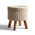 Reposapiés - yute - 36x36x42 cm - beige - diseño natural