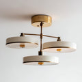 Lámpara de techo - metal-plástico - 52x52x26 cm - oro-marfil - estilo moderno