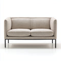 Sofá de 2 plazas - tela - 164x82x80 cm - beige claro - diseño moderno