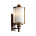 Aplique de pared metal y vidrio 15x18x32 cm blanco - marrón apto para pasillo diseño clásico
