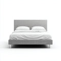 Cama matrimonial tapizada en tela 200x180x100 cm - gris claro - diseño moderno - apta para dormitorio