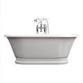 Bañera acrílica con diseño acanalado 170x80x60 cm - blanca - estilo clásico para baño