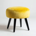 Reposapiés - terciopelo - 35x35x42 cm - amarillo - diseño moderno