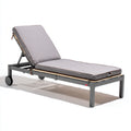 Tumbona de jardín aluminio 195x65x40 cm - gris - diseño moderno - para exterior
