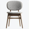 Silla de comedor con estructura de madera y asiento tapizado 48x52x82 cm - roble claro y gris claro - estilo escandinavo para comedor
