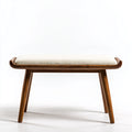 Banco de entrada madera y tela 100x40x47 cm - beige - madera - diseño moderno apto para recibidor