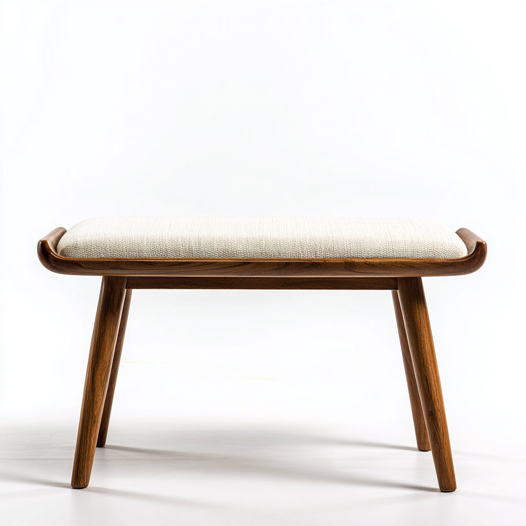 Banco de entrada madera y tela 100x40x47 cm - beige - madera - diseño moderno apto para recibidor