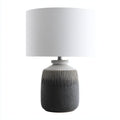 Lámpara de mesa cerámica 26x26x42 cm - blanco - gris oscuro - adecuada para salón - dormitorio - diseño decorativo