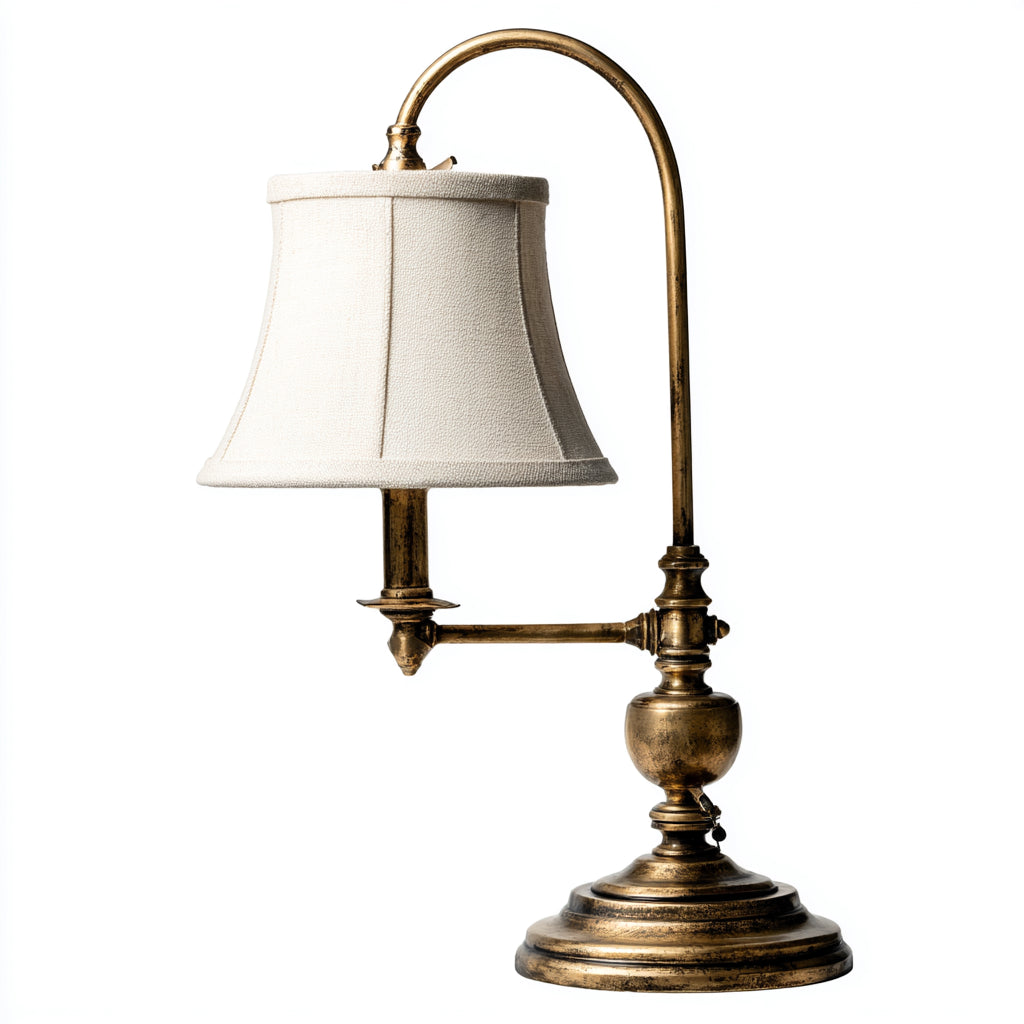 Lámpara de mesa - metal 40x25x55 cm - dorado - beige - apta para salón - dormitorio - diseño clásico