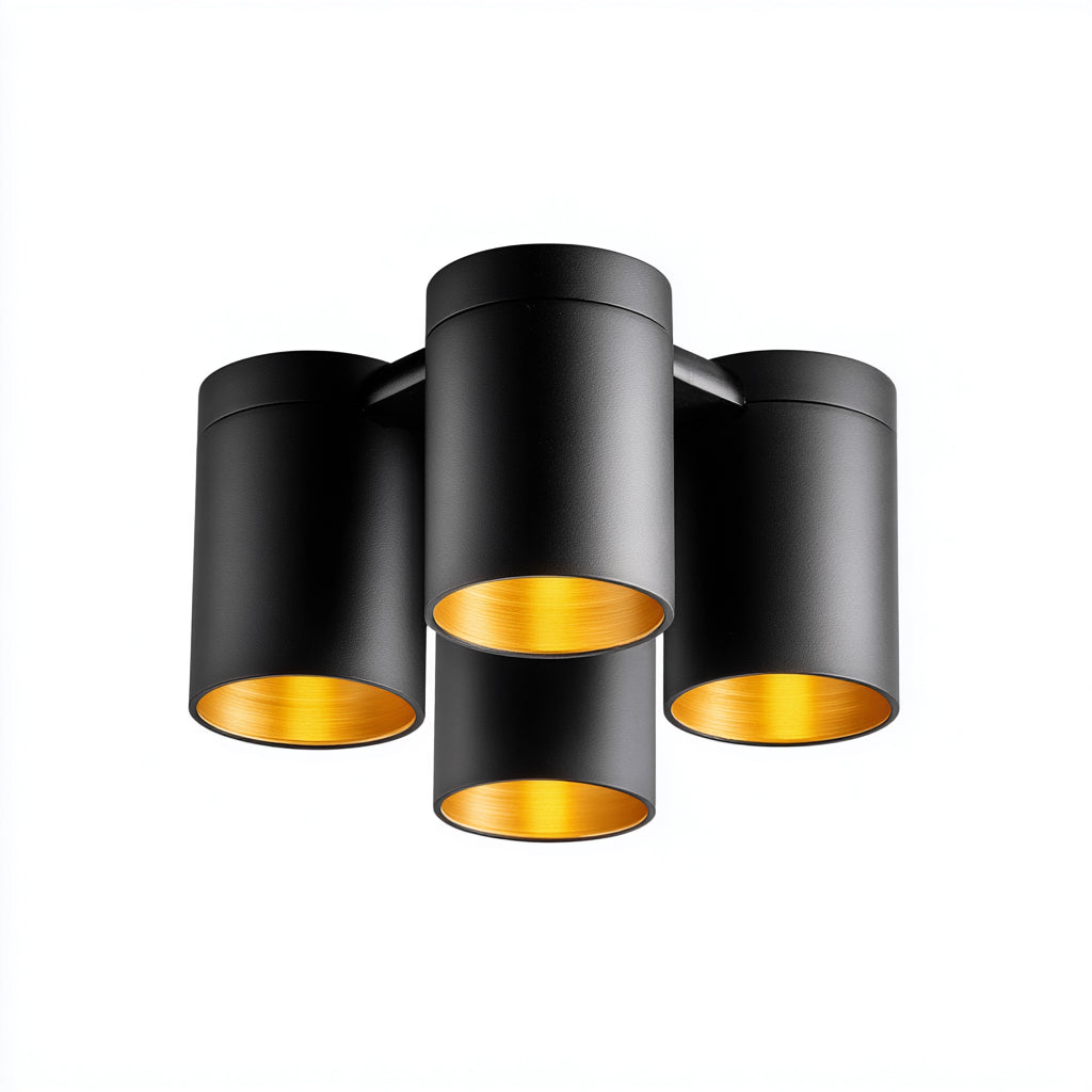 Lámpara de techo - metal - 34x15 cm - negro-dorado - diseño moderno minimalista