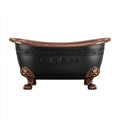 Bañera acrílica 179x78x66 cm - negro-cobre - adecuada para baño - diseño vintage