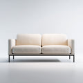 Sofá de 2 plazas - tela - 172x85x82 cm - blanco crema - diseño moderno