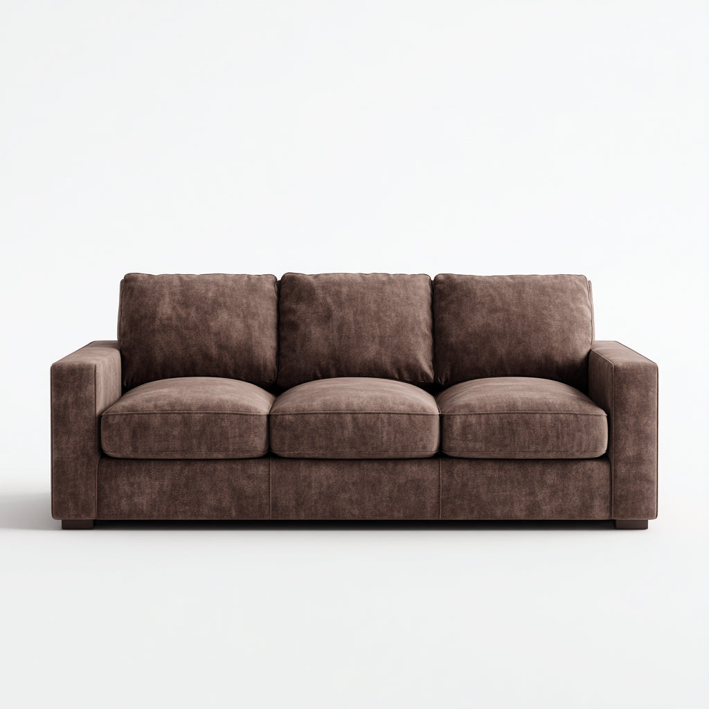 Sofá de 3 plazas-tela-190x90x88 cm-marrón-moderno