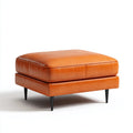 Reposapiés - cuero-metal - 70x60x45 cm - naranja-negro - estilo contemporáneo