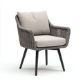 Silla de jardín ratán sintético y metal 60x58x85 cm - gris - estilo moderno apta para exterior