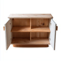 Zapateros madera maciza con puertas abatibles 80x35x75 cm - diseño natural funcional