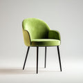 Silla de comedor tapizada en terciopelo 54x58x87 cm - verde y negro - diseño moderno con reposabrazos para comedor