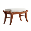 Banco de entrada madera y tela 90x38x48 cm - beige - madera - diseño clásico apto para recibidor