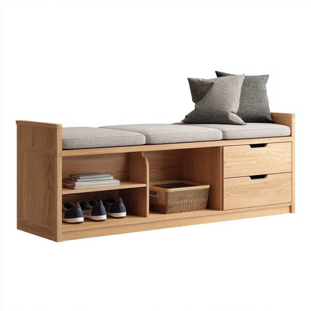 Zapateros madera 110x35x50 cm - madera natural - diseño funcional