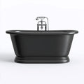 Bañera acrílica 165x72x60 cm - negro - adecuada para baño - diseño clásico
