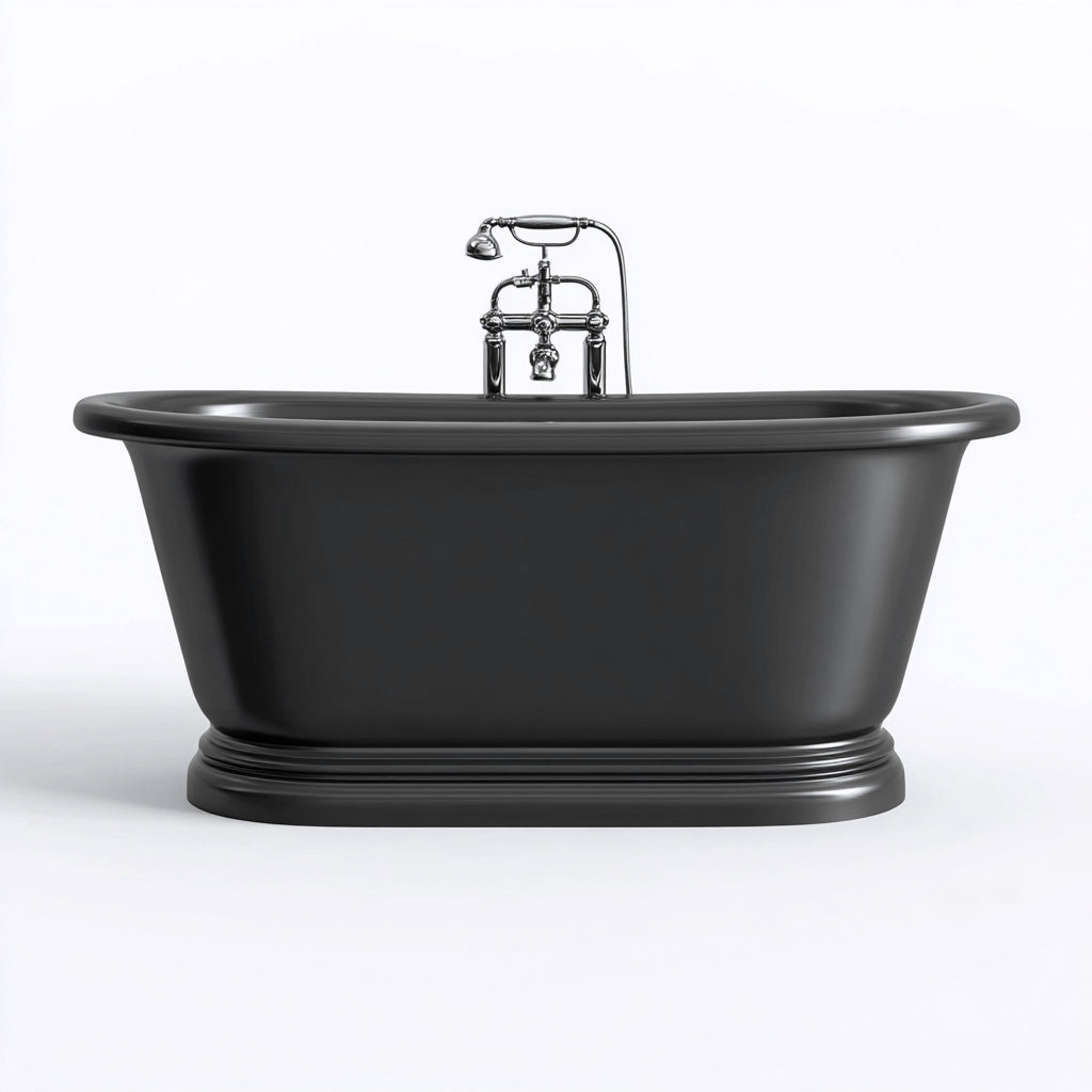 Bañera acrílica 165x72x60 cm - negro - adecuada para baño - diseño clásico