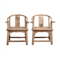 Silla de comedor de madera maciza con brazos curvados 55x50x85 cm - madera natural - apto para comedor - diseño rústico