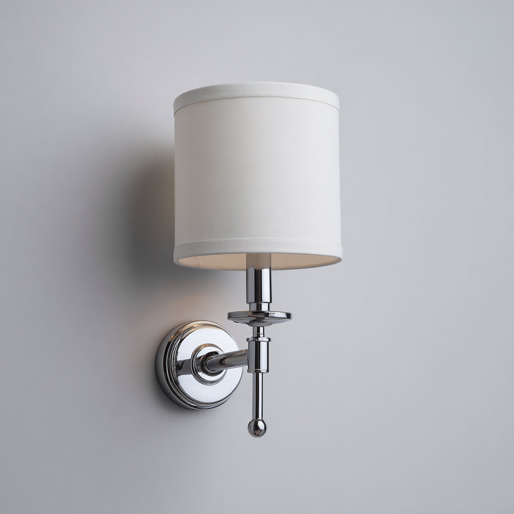 Aplique de pared metal y tela 20x18x34 cm - blanco - para iluminación interior - diseño moderno