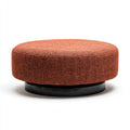 Reposapiés - tejido bouclé-madera lacada - 80x80x25 cm - naranja-negro - estilo contemporáneo