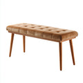 Banco de entrada madera tapizado marrón 115x38x47 cm - diseño moderno para recibidor