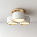 Lámpara de techo - metal-fabric - 48x48x24 cm - oro-blanco - estilo moderno