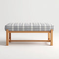 Banco de entrada madera y tela 108x40x48 cm - gris - madera - diseño moderno apto para recibidor