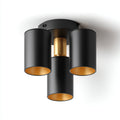 Lámpara de techo - metal - 25x20 cm - negro-dorado - diseño moderno