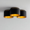 Lámpara de techo - metal - 32x14 cm - negro-dorado - diseño moderno minimalista