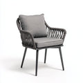 Silla de jardín cuerda y acero 60x58x82 cm - gris - estilo moderno apta para exterior