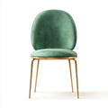 Silla de comedor tapizada en terciopelo 49x53x82 cm - verde menta y dorado - diseño elegante con patas metálicas para comedor