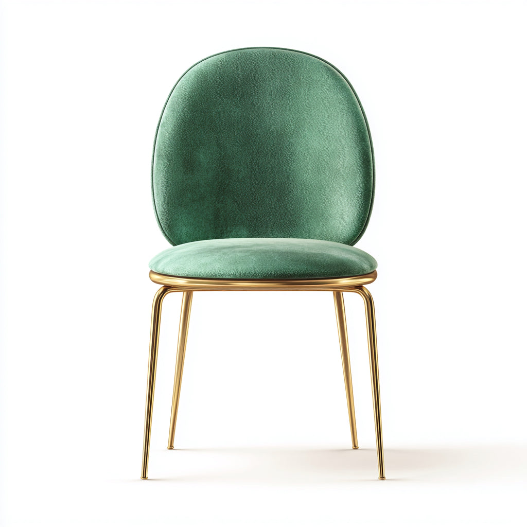 Silla de comedor tapizada en terciopelo 49x53x82 cm - verde menta y dorado - diseño elegante con patas metálicas para comedor
